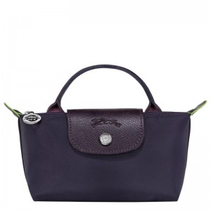 Bilberry Purple Women's Longchamp Le Pliage Green with handle Pouches | LYUKN-4230