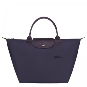 Bilberry Purple Women's Longchamp Le Pliage Green M Handbags | PIBCT-6923