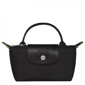 Black Women's Longchamp Le Pliage Green with handle Pouches | FVTNS-0976