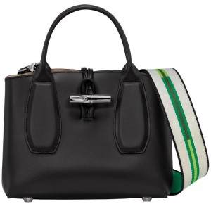 Black Women's Longchamp Roseau S Handbags | PFOCJ-7125