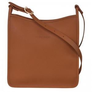 Caramel Brown Women's Longchamp Le Foulonné M Crossbody Bags | RZQJE-7651