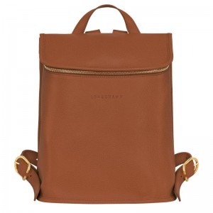 Caramel Brown Women's Longchamp Le Foulonné Backpacks | SHXFQ-5703