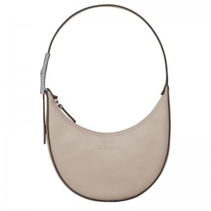 Clay Grey Women's Longchamp Roseau Essential S Hobo Bags | GOQRX-1365