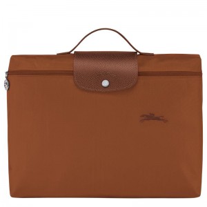 Cognac Brown Men's Longchamp Le Pliage Green S Briefcase | QDPME-9405