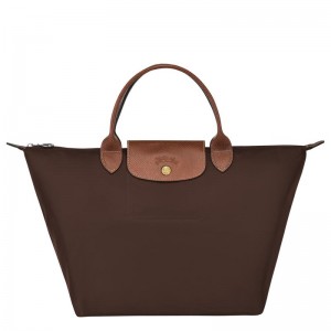 Ebony Brown Women's Longchamp Le Pliage Original M Handbags | OXTCY-8769