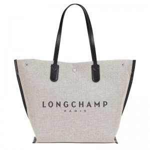 Ecru White Women's Longchamp Essential L Tote Bag | YGZDE-8725