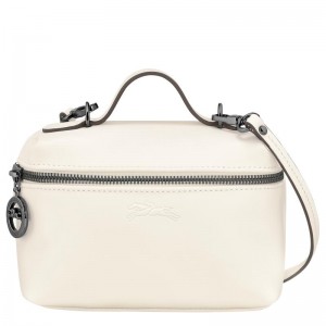 Ecru White Women's Longchamp Le Pliage Xtra XS Vanity Crossbody Bags | GTXHS-5298