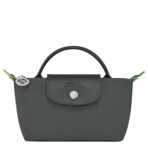 Graphite Grey Women's Longchamp Le Pliage Green with handle Pouches | TIGXK-7825