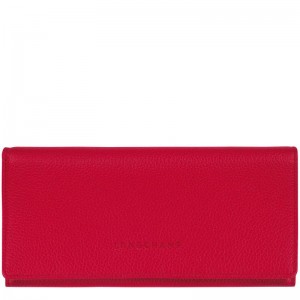 Love Red Women's Longchamp Le Foulonné Continental Wallets | SRUQZ-5817