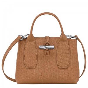 Natural Brown Women's Longchamp Roseau S Handbags | NQCXK-0371