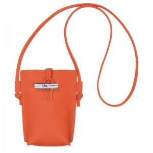 Orange Women's Longchamp Roseau with lace Phone Case | OTDQA-3846