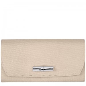 Paper White Women's Longchamp Roseau Continental Wallets | IGFWO-2851