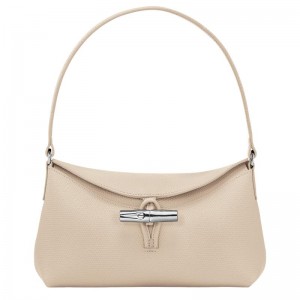 Paper White Women's Longchamp Roseau S Hobo Bags | VIECM-0214