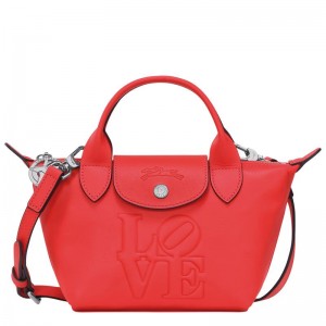 Red Men's Longchamp x Robert Indiana XS Handbags | DHIPV-0915