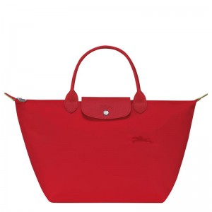 Tomato Red Women's Longchamp Le Pliage Green M Handbags | WEMFX-9451