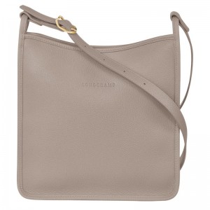 Turtledove Grey Women's Longchamp Le Foulonné M Crossbody Bags | DTHOV-6250