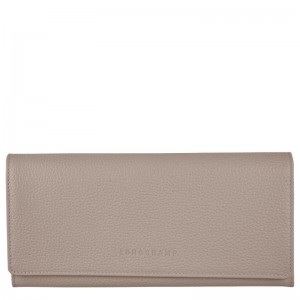 Turtledove Grey Women's Longchamp Le Foulonné Continental Wallets | PLTYB-0967