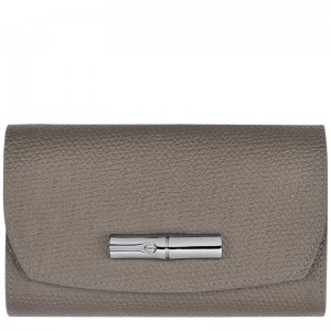 Turtledove Grey Women's Longchamp Roseau Wallets | BKAYR-9302