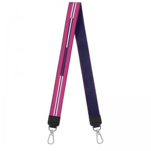 Violet Purple Women's Longchamp Rayures Shoulder Straps | XNCEZ-9148