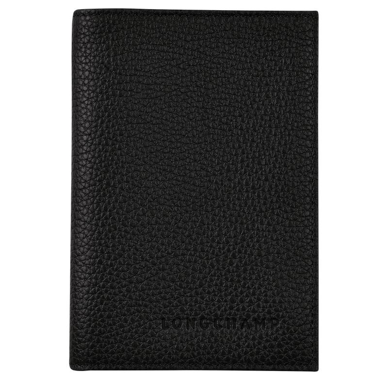 Black Women\'s Longchamp Le Foulonné Passport cover Passport Bag | HDLQZ-6175