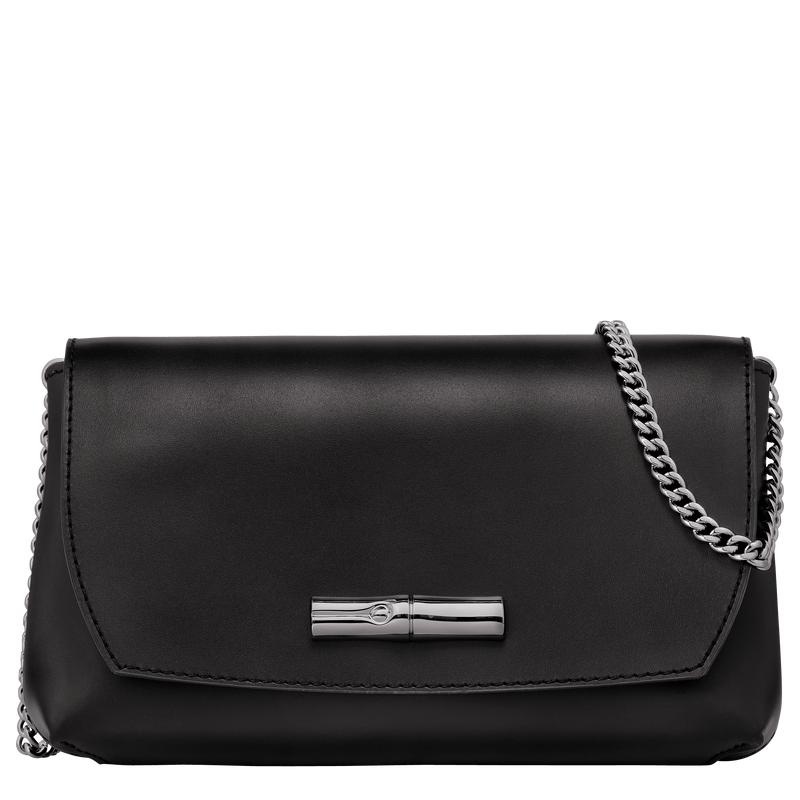 Black Women\'s Longchamp Roseau Clutch Bag | PMSGC-4378