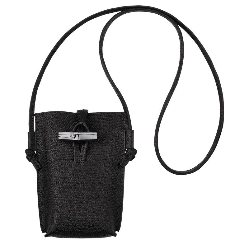 Black Women\'s Longchamp Roseau with lace Phone Case | TUNVD-9476