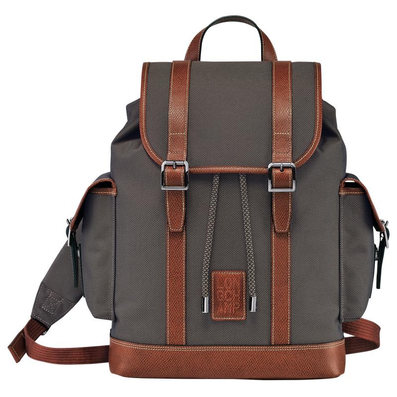 Brown Men\'s Longchamp Boxford Backpacks | BTJRL-9430