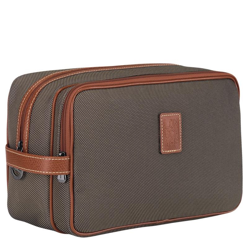 Brown Men's Longchamp Boxford Toiletry Bags | OFMPZ-8953