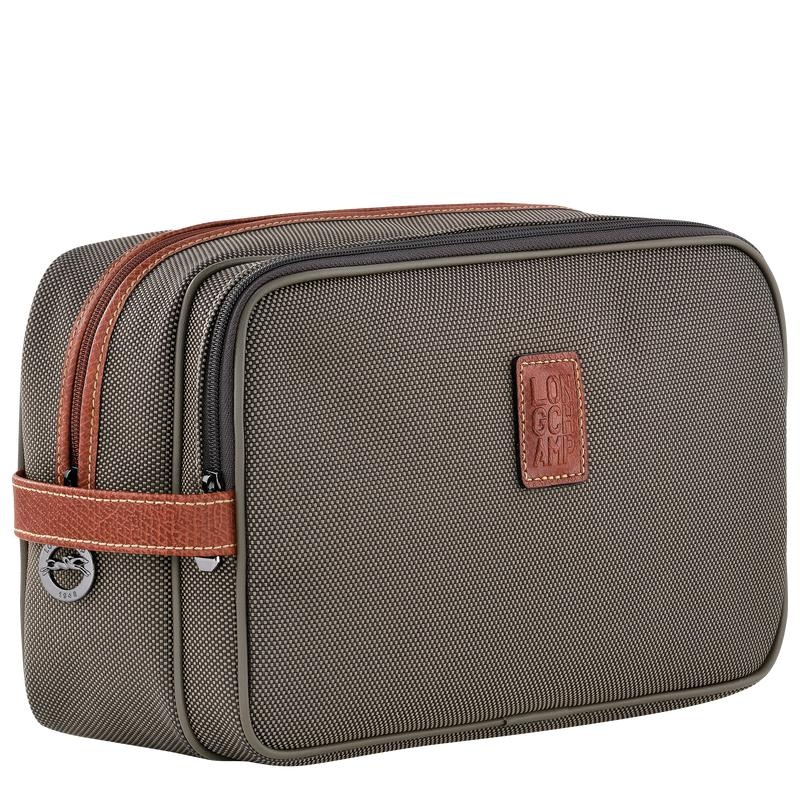 Brown Men's Longchamp Boxford Toiletry Bags | OFMPZ-8953