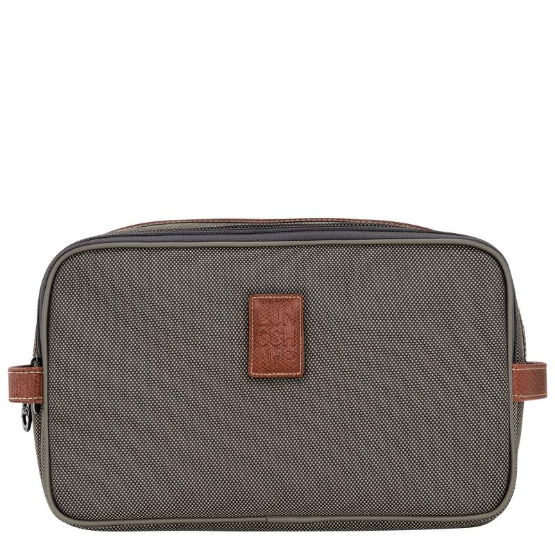 Brown Men\'s Longchamp Boxford Toiletry Bags | OFMPZ-8953