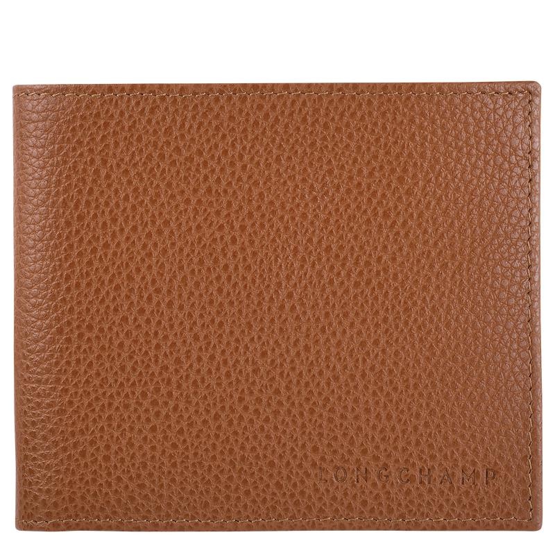 Caramel Brown Men\'s Longchamp Le Foulonné Wallets | SQAUR-9526