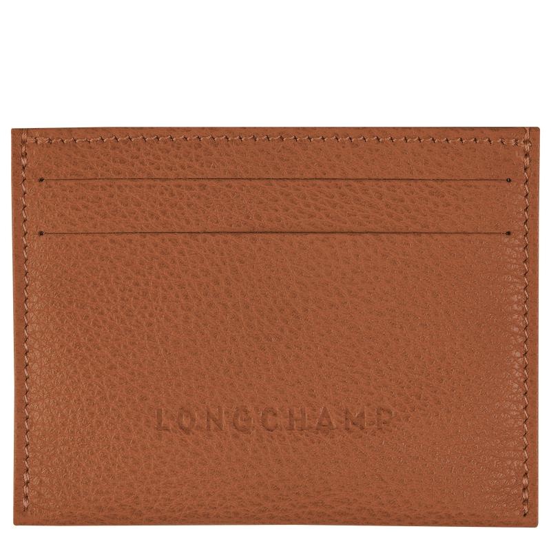 Caramel Brown Men\'s Longchamp Le Foulonné Cardholders | PLOSE-6058