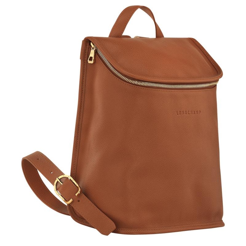 Caramel Brown Women's Longchamp Le Foulonné Backpacks | SHXFQ-5703