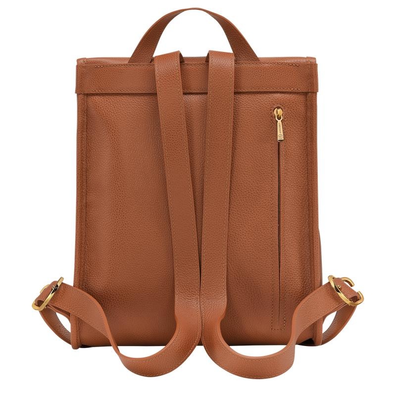 Caramel Brown Women's Longchamp Le Foulonné Backpacks | SHXFQ-5703