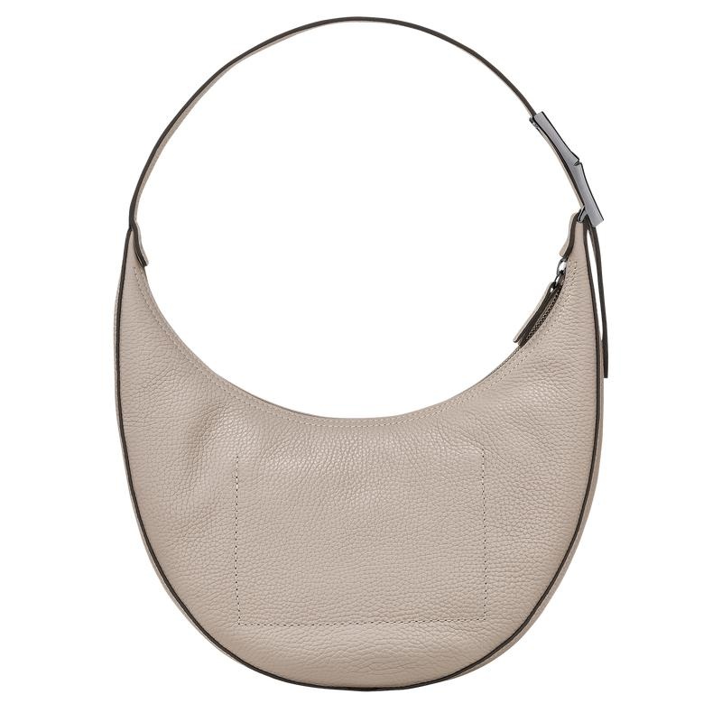 Clay Grey Women's Longchamp Roseau Essential M Hobo Bags | EVOUZ-5837