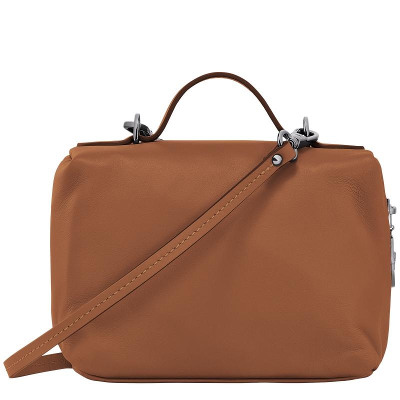 Cognac Brown Women's Longchamp Le Pliage Xtra XS Vanity Crossbody Bags | YTSOW-1478