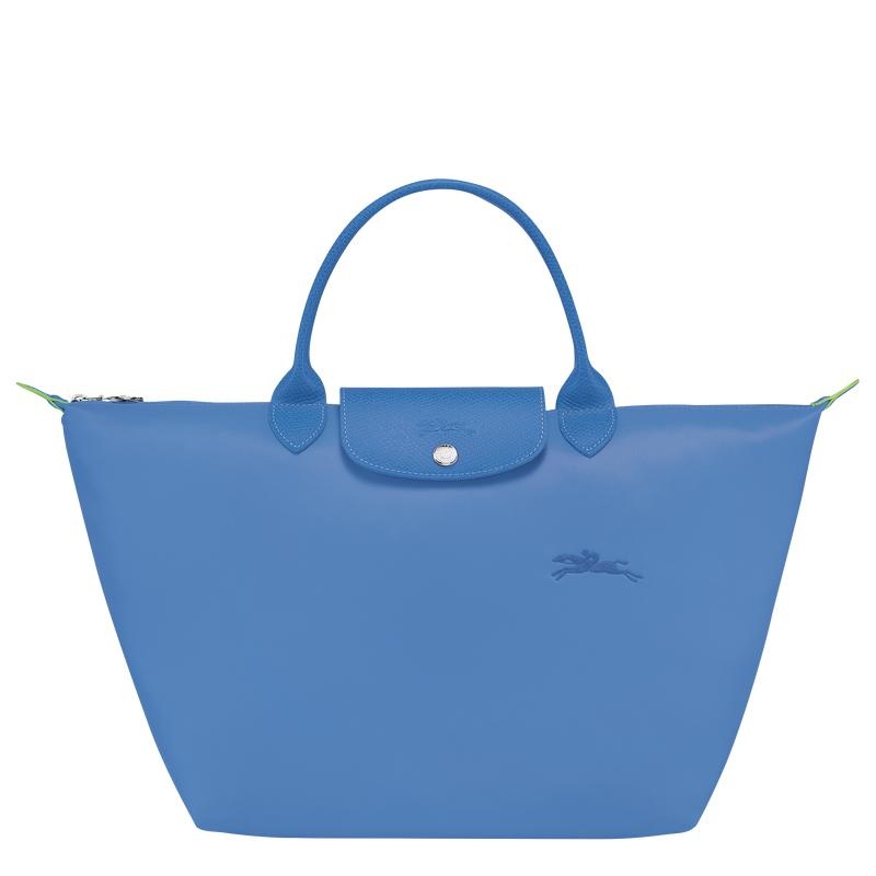 Cornflower Blue Women\'s Longchamp Le Pliage Green M Handbags | BFWRG-8264