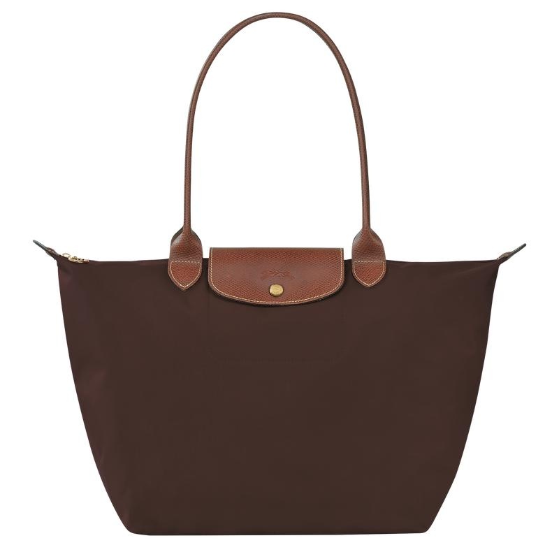 Ebony Brown Women\'s Longchamp Le Pliage Original L Tote Bag | PGBNI-0824