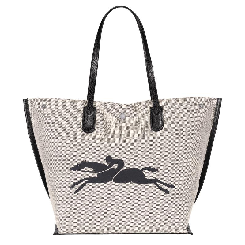 Ecru White Women's Longchamp Essential L Tote Bag | YGZDE-8725