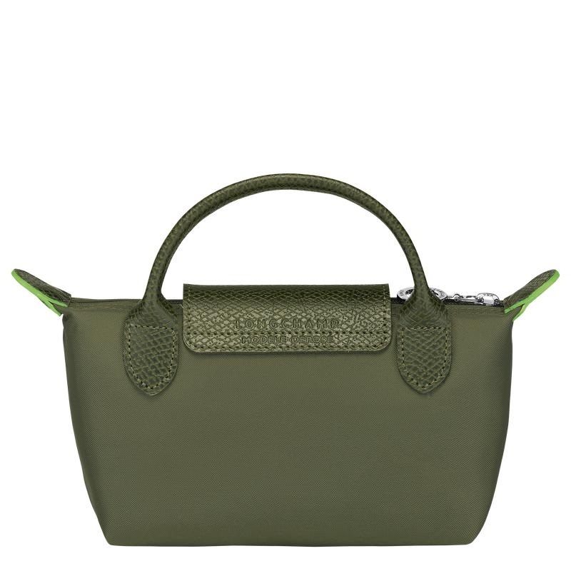 Forest Green Women's Longchamp Le Pliage Green with handle Pouches | OSWPJ-3970