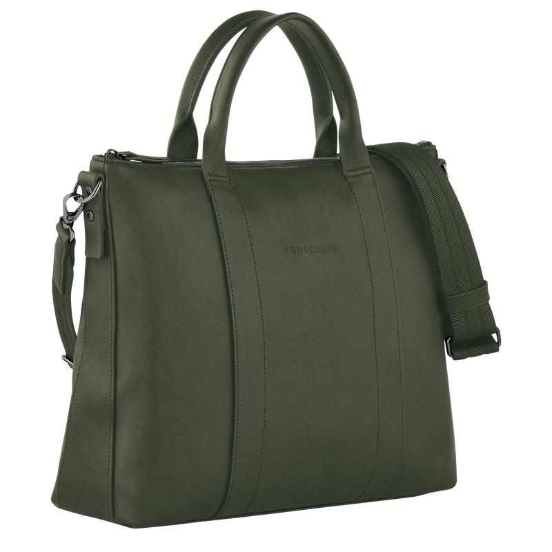 Khaki Women's Longchamp 3D Briefcase | FHPMN-7459