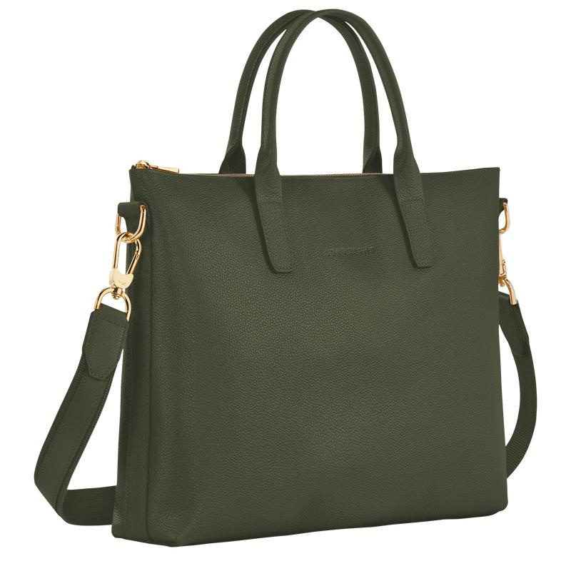 Khaki Women's Longchamp Le Foulonné S Briefcase | CTXOY-6973