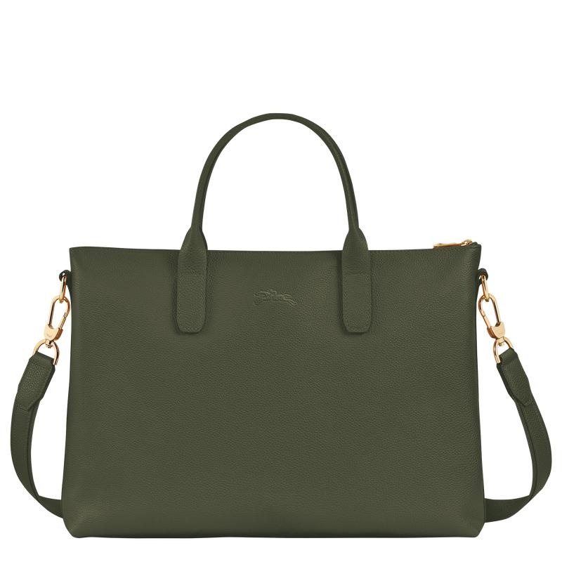 Khaki Women's Longchamp Le Foulonné S Briefcase | CTXOY-6973