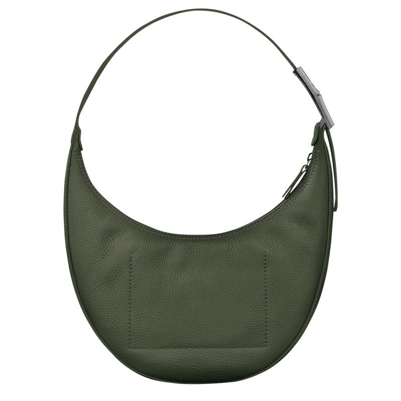 Khaki Women's Longchamp Roseau Essential M Hobo Bags | NFLUO-6152