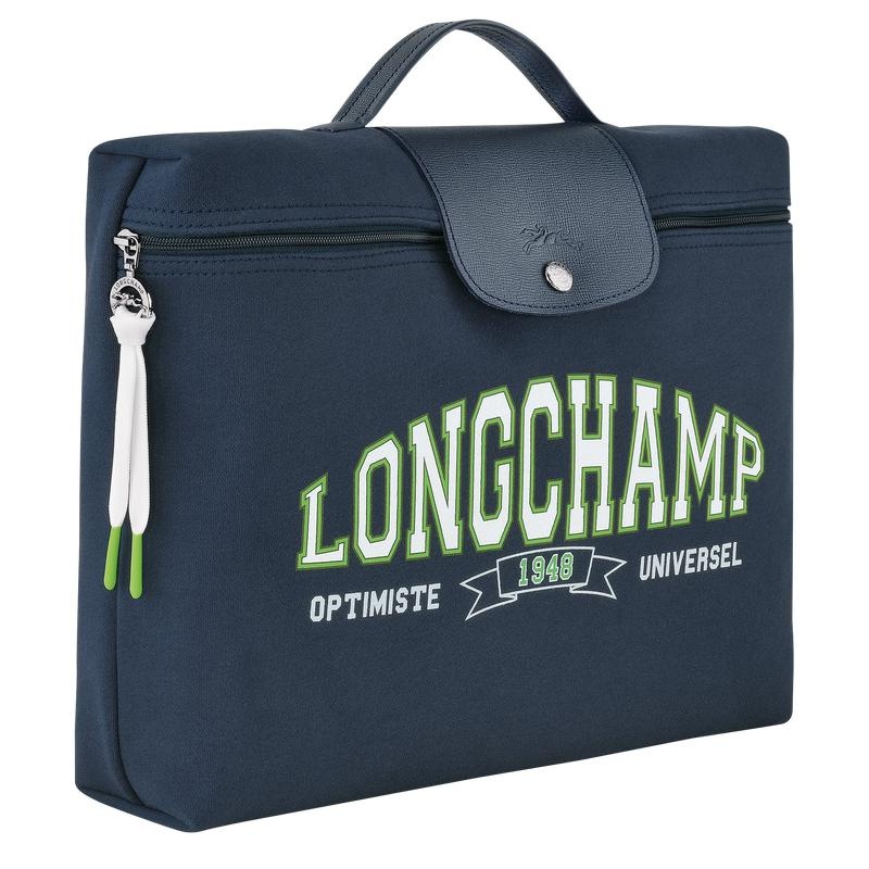 Navy Men's Longchamp Le Pliage Collection Briefcase | WRFBX-1863