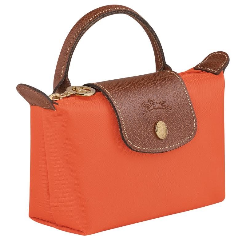 Orange Women's Longchamp Le Pliage Original with handle Pouches | NIWQT-1029