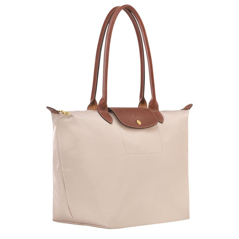 Paper White Women's Longchamp Le Pliage Original L Tote Bag | DPBVU-1380