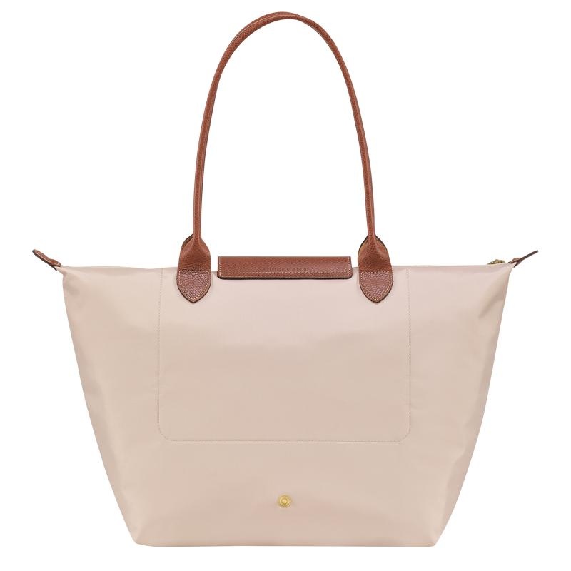 Paper White Women's Longchamp Le Pliage Original L Tote Bag | DPBVU-1380