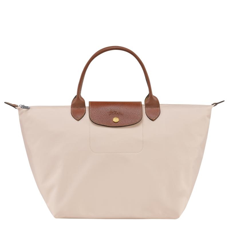 Paper White Women\'s Longchamp Le Pliage Original M Handbags | UHILW-8690