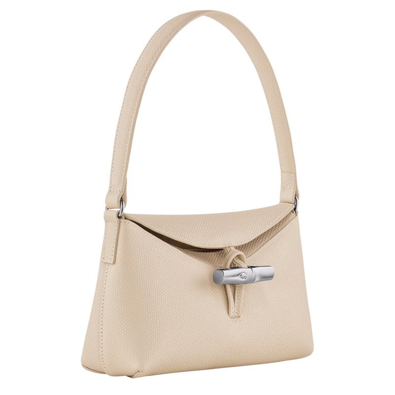 Paper White Women's Longchamp Roseau S Hobo Bags | VIECM-0214